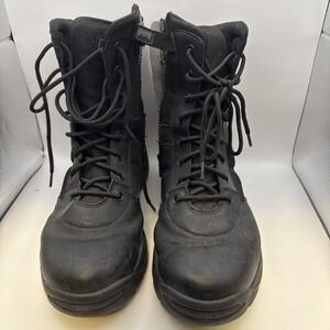 Magnum Ren Faire 8 Side Zip Boots Black Tactical Tall Boots Mens Grunge Goth